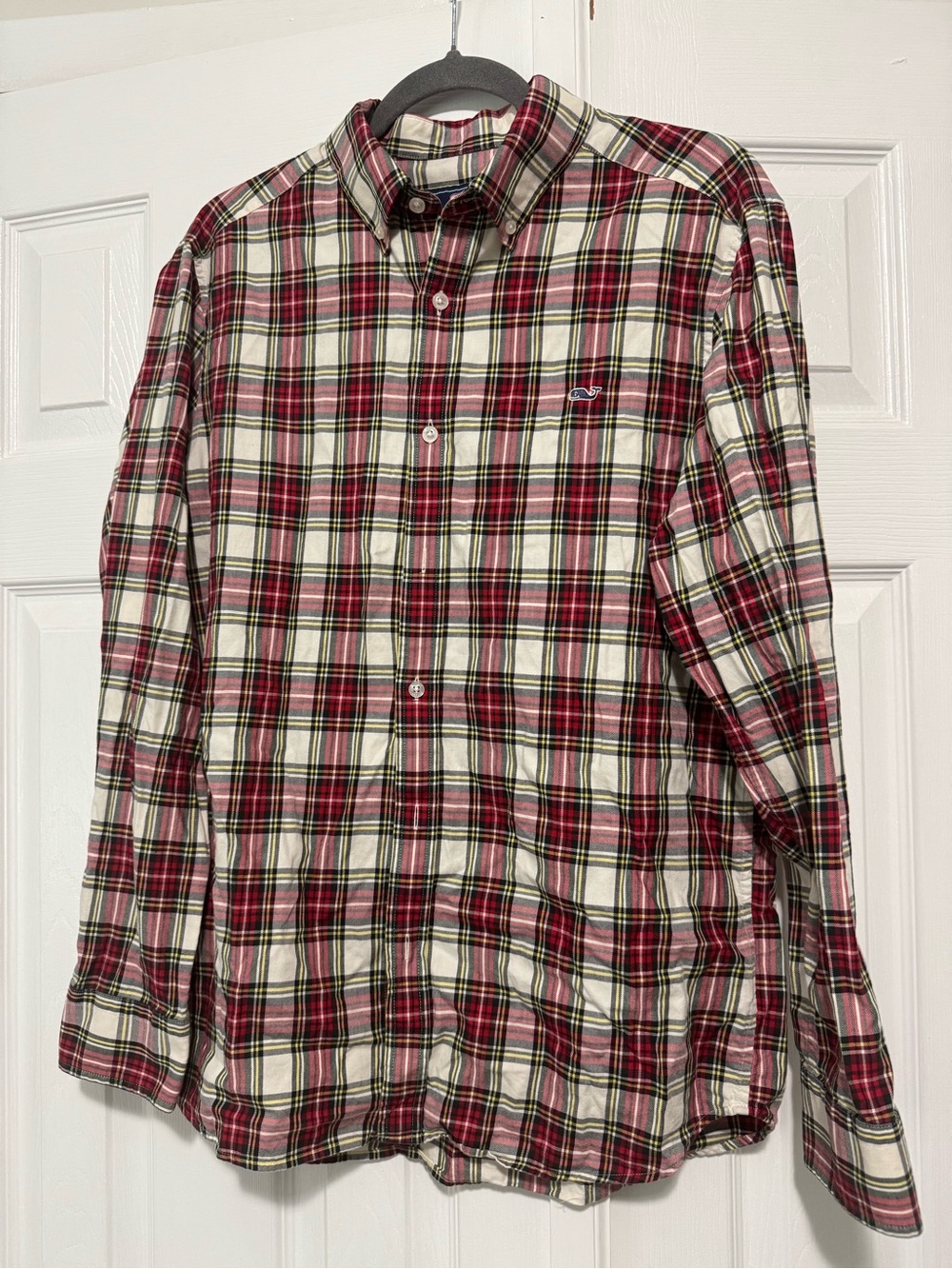 Vineyard Vines Red and White Plaid Button-Down Shirt